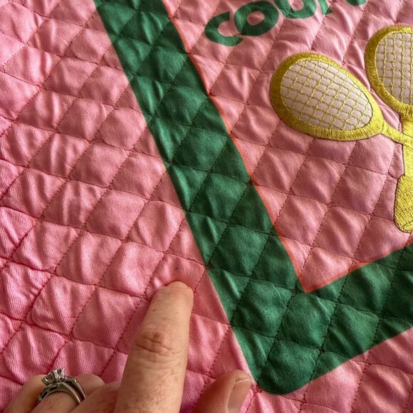 Judith March Queen of the Court Tennis Pink Quilted Pullover Shirt Womens Small - Picture 4 of 9